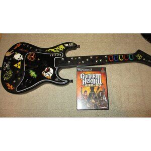 Wireless Kramer Striker Guitar (No Dongle)  and Guitar Hero 3 game for PS2